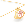 14K triangle shape gold pendant with a tree from Amazea Collection 