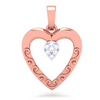 14K heart shape gold pendant with a white stones from Amazea Collection 