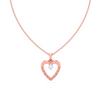 14K heart shape gold pendant with a white stones from Amazea Collection 