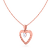 14K heart shape gold pendant with a white stones from Amazea Collection 