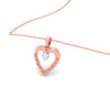 14K heart shape gold pendant with a white stones from Amazea Collection 