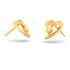 14K Love shaped Gold Earrings with a white stone from Amazea Collection