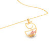 14K Cat shaped fish bowl Gold Pendant with a touch of rose gold from Amazea Collection