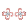 14k (585) Rose Gold and Diamond Stud Earrings for Women