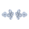 14k (585) White Gold and Diamond Stud Earrings for Women