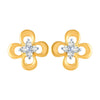 14k (585) Yellow Gold and Diamond Stud Earrings for Women