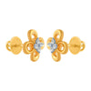 14k (585) Yellow Gold and Diamond Stud Earrings for Women