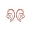 14k (585) Rose Gold and Diamond Stud Earrings for Women