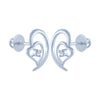 14k (585) White Gold and Diamond Stud Earrings for Women