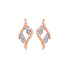 14k (585) Rose Gold and Diamond Stud Earrings for Women