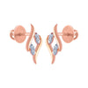 14k (585) Rose Gold and Diamond Stud Earrings for Women