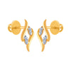 14k (585) Yellow Gold and Diamond Stud Earrings for Women