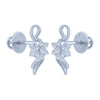 14k (585) White Gold and Diamond Stud Earrings for Women