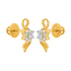 14k (585) Yellow Gold and Diamond Stud Earrings for Women