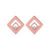 14k (585) Rose Gold and Diamond Stud Earrings for Women