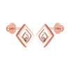 14k (585) Rose Gold and Diamond Stud Earrings for Women