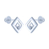 14k (585) White Gold and Diamond Stud Earrings for Women