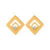 14k (585) Yellow Gold and Diamond Stud Earrings for Women