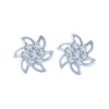 14k (585) White Gold and Diamond Stud Earrings for Women