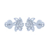 14k (585) White Gold and Diamond Stud Earrings for Women