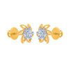 14k (585) Yellow Gold and Diamond Stud Earrings for Women