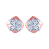 14k (585) Rose Gold and Diamond Stud Earrings for Women