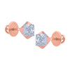 14k (585) Rose Gold and Diamond Stud Earrings for Women