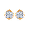 14k (585) Yellow Gold and Diamond Stud Earrings for Women