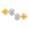 14k (585) Yellow Gold and Diamond Stud Earrings for Women