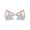 14k (585) Rose Gold and Diamond Stud Earrings for Women