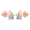 14k (585) Rose Gold and Diamond Stud Earrings for Women