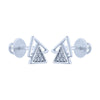 14k (585) White Gold and Diamond Stud Earrings for Women