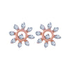 14k (585) Rose Gold and Diamond Stud Earrings for Women