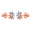 14k (585) Rose Gold and Diamond Stud Earrings for Women