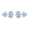 14k (585) White Gold and Diamond Stud Earrings for Women