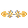 14k (585) Yellow Gold and Diamond Stud Earrings for Women