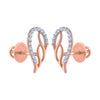 14k (585) Rose Gold and Diamond Stud Earrings for Women