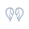 14k (585) White Gold and Diamond Stud Earrings for Women