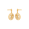 14KT (585) Yellow Gold and Diamond Stud Earrings for Women