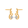 14KT (585) Yellow Gold and Diamond Stud Earrings for Women