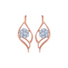 14k (585) Rose Gold and Diamond Stud Earrings for Women