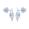 14k (585) White Gold and Diamond Stud Earrings for Women