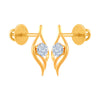 14k (585) Yellow Gold and Diamond Stud Earrings for Women