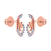 14k (585) Rose Gold and Diamond Stud Earrings for Women