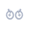 14KT (585) White Gold and Diamond Stud Earrings for Women