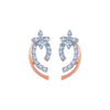 14k (585) Rose Gold and Diamond Stud Earrings for Women