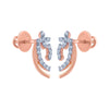 14k (585) Rose Gold and Diamond Stud Earrings for Women