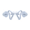 14k (585) White Gold and Diamond Stud Earrings for Women