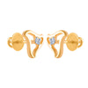 14k (585) Yellow Gold and Diamond Stud Earrings for Women