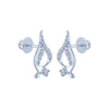 14k (585) White Gold and Diamond Stud Earrings for Women